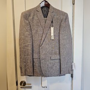 Bar III Men's Grey Linen Suit, Size 38S